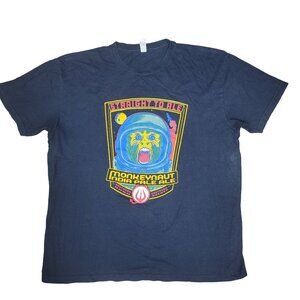 Straight To Ale Monkeynaut IPA Graphic Tee Level Apparel Navy Blue Cotton tee m
